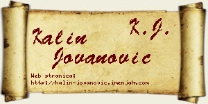 Kalin Jovanović vizit kartica